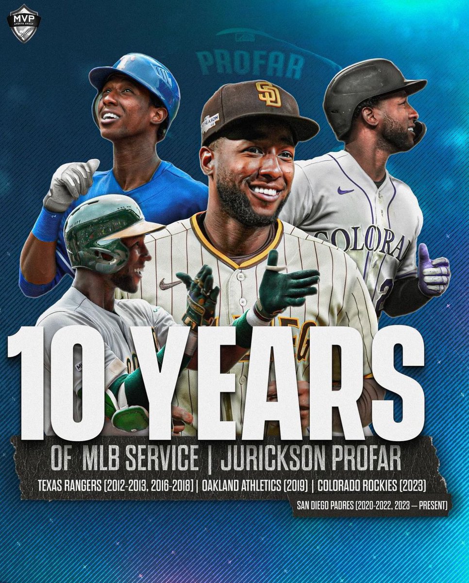 mark_a_bartlett's tweet photo. Congrats to Jurickson Profar for 10 years of MLB service time! #Padres @JURICKSONPROFAR 

📸: MVP Sports Group https://t.co/xIjiGGdrh8
