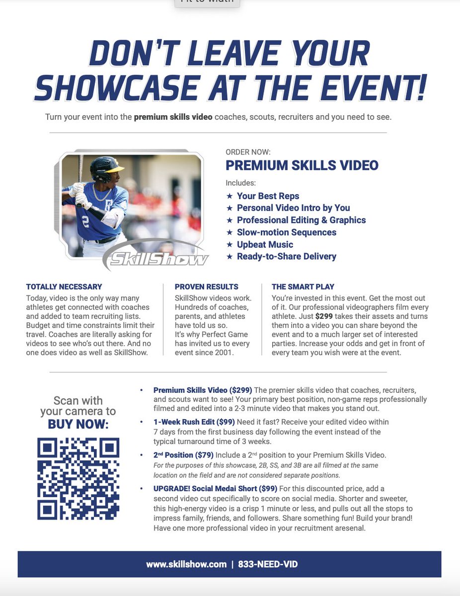 SkillShow offers a variety of video products & services for college prospects including Video Editing, Game Filming, Skills Videos, Recruiting Videos, Tryout Videos & more! #ShowYourSkills #baseball #football #sports #film #college #collegetips #collegerecruiting