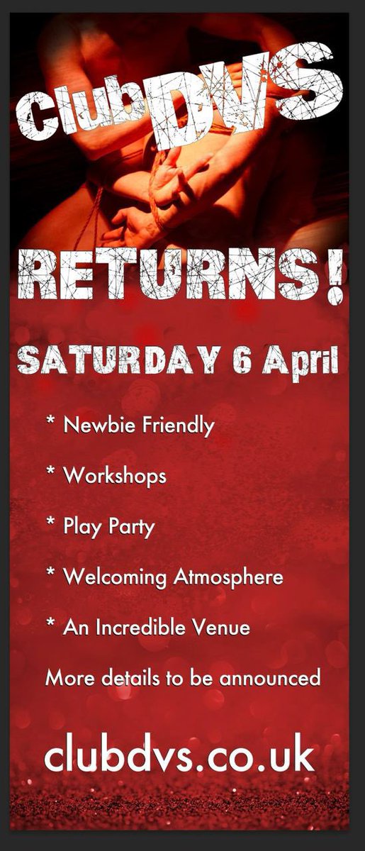 Club DVS - The Return!

Sat 6 April - doors open at 8.30pm til late.

3 workshops
Performance
Playspace

Incredible Location: Limehouse E14, venue details available to ticket holders the day before the event.

Info & tickets available thru the website:

clubdvs.co.uk