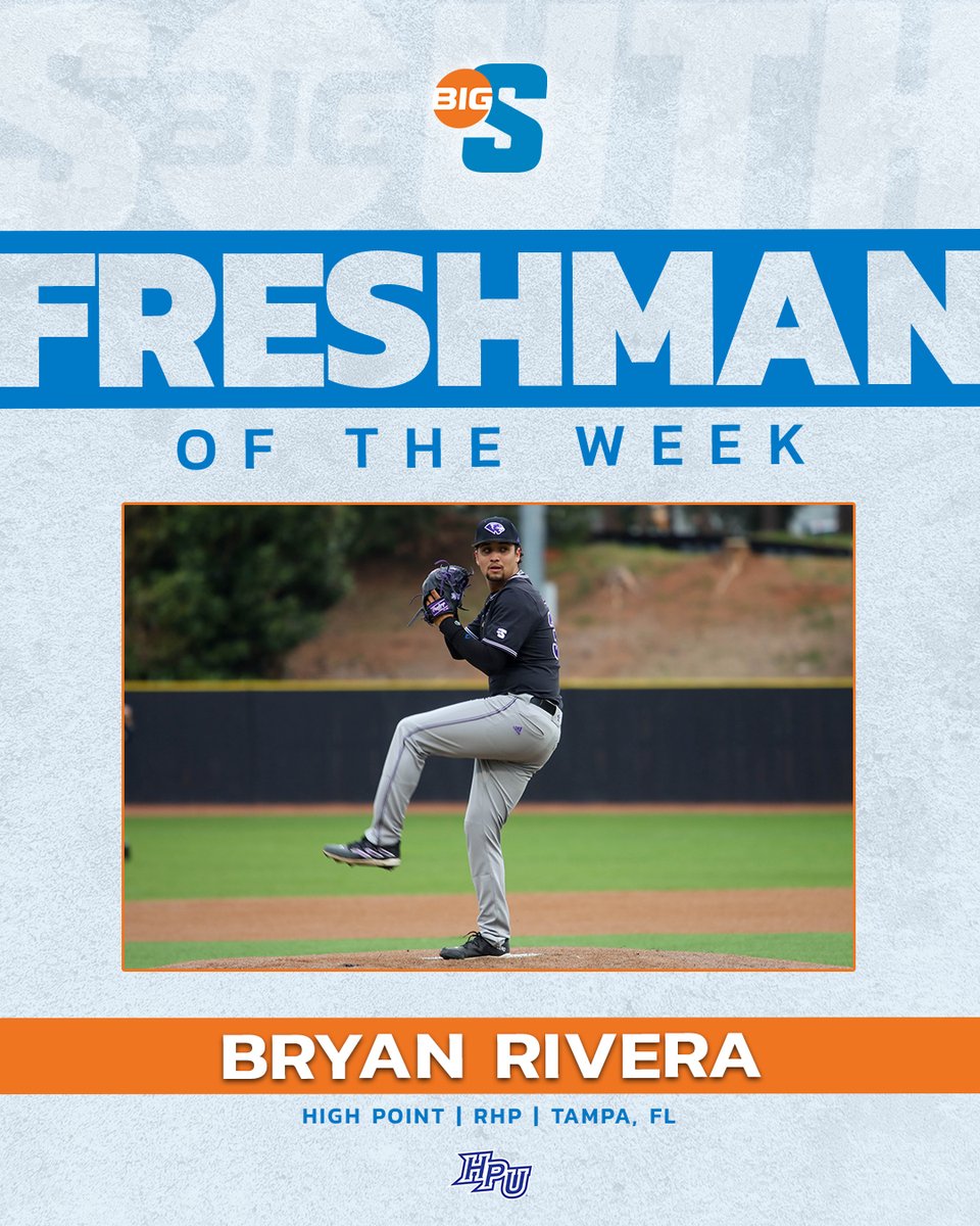 He allowed no runs on two hits in a career-high 5.0 IP to pick up a win at Davidson 👏

<a href="/HPUBaseball/">High Point Baseball</a>'s Bryan Rivera is the #BigSouthBase Freshman of the Week!
