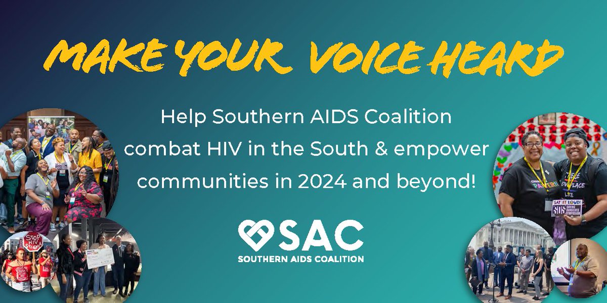 We want to work with you to end the HIV epidemic in the South beyond this year. Join us by donating or becoming a member at southernaidscoalition.org. #HIVInTheSouth