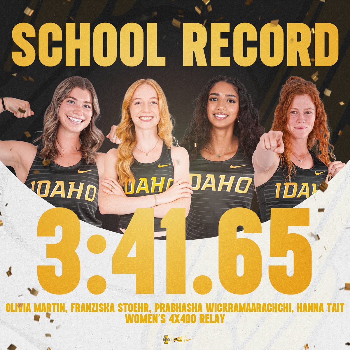 23-Year Record: BROKEN

The women were flying at the Stanford Invitational breaking the previous Idaho 4x400 relay record of 3:43.17 from 2001!

#GoVandals #IdahoTrack #BraveandBold