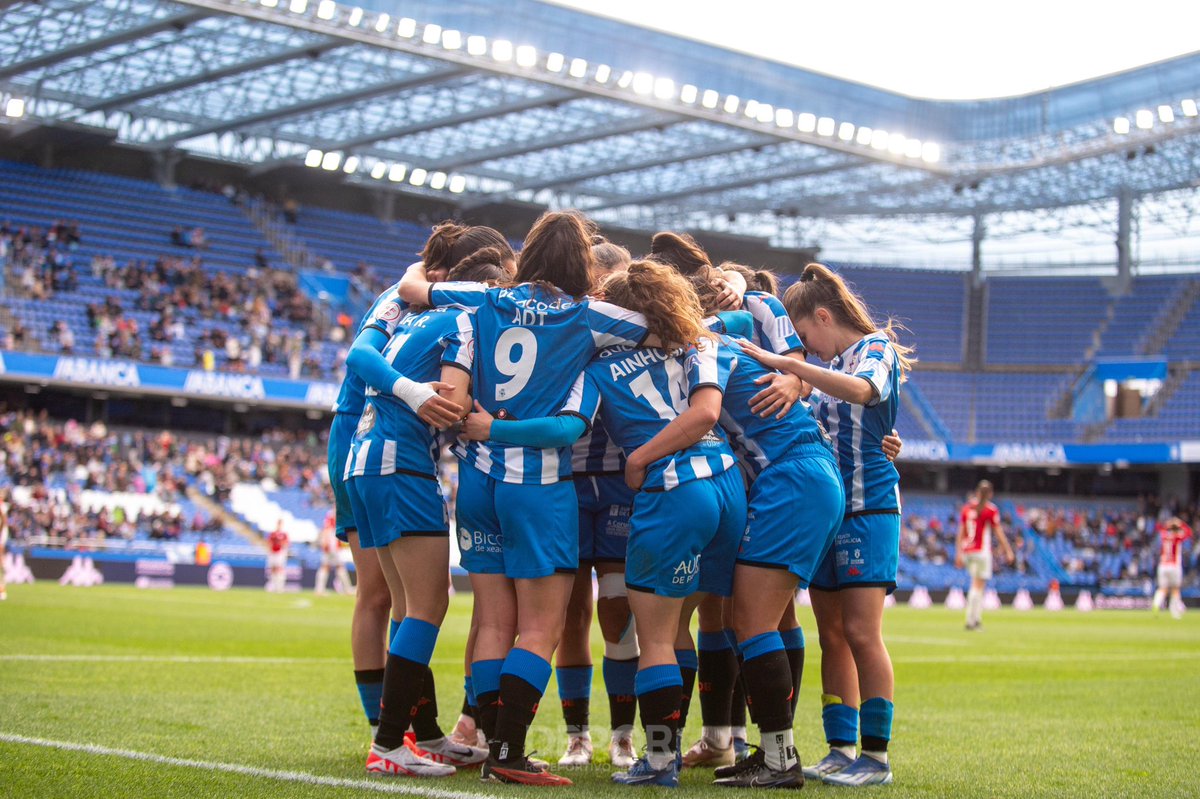 Como dijo @yohana__9 a seguir creando oportunidades, a seguir creando nuestro propio tren. Gracias @rcdeportivofem y a las 7.527 personas que estuvieron ayer con nosotras en Abanca Riazor.💙💙