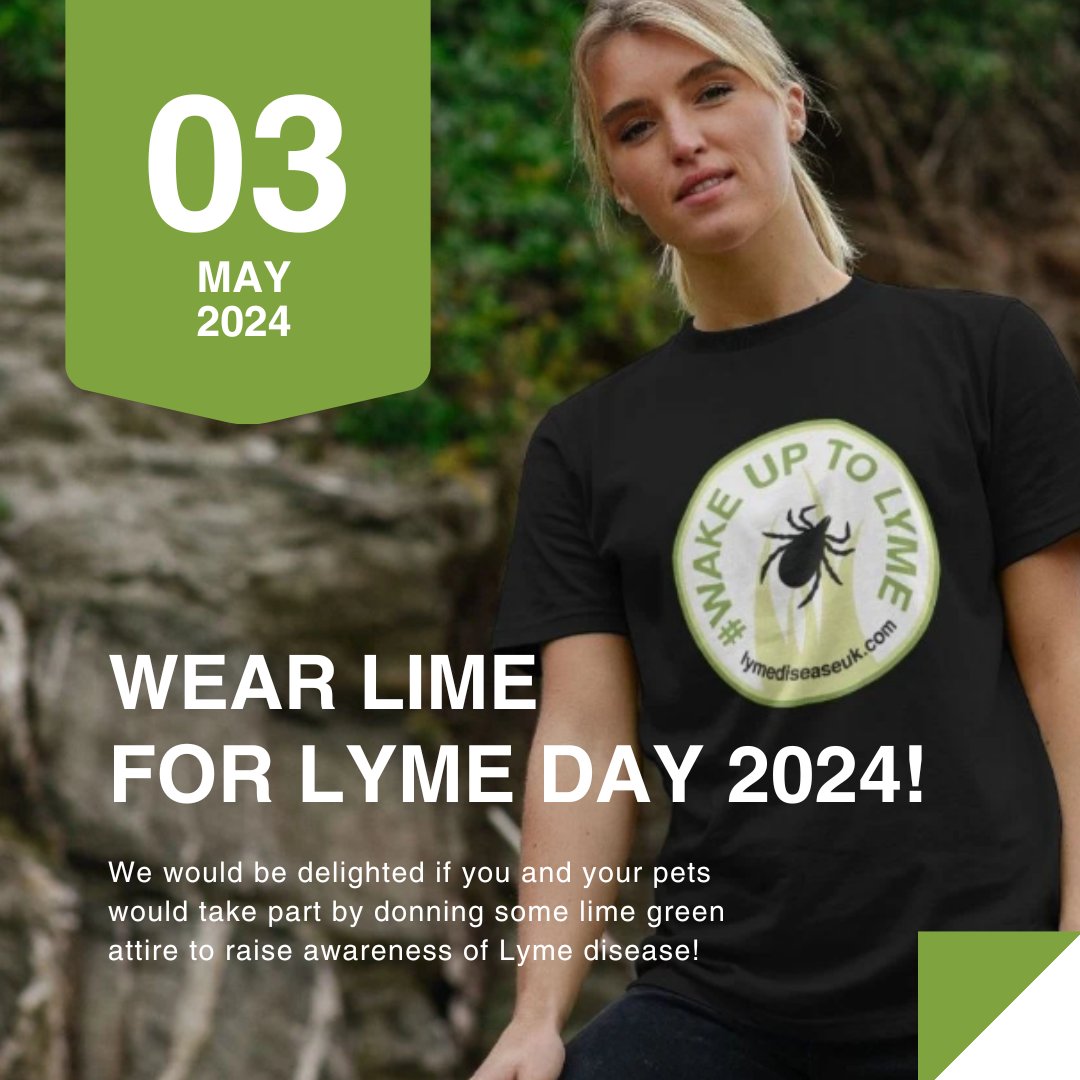 🩳 Wear Lime For Lyme Day - Friday 3rd May! 🩳 From t-shirts to dog bandanas, cake toppers to event invitations and social media posts, we have everything you need right here on our website here: lymediseaseuk.com/2023/03/06/wea… #WearLimeForLyme #WakeUpToLyme