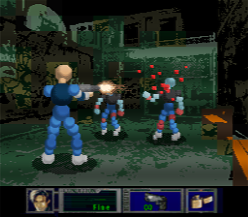 Exceedingly rare screenshot of the SNES prototype of RE2. Made as a spec project by Ballz 3D developer PF Magic, they hoped to convince Capcom to let them port the game to the aging system, as their orb based pseudo-3d character system negated the need for a costly Super FX chip.