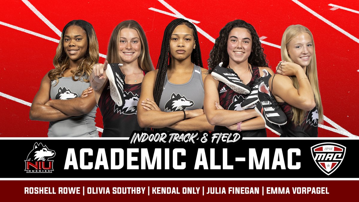 Five members of the @NIUXCTrack team earn Indoor Track and Field Academic All-MAC honors 📝: niuhuskies.com/news/2024/4/1/…