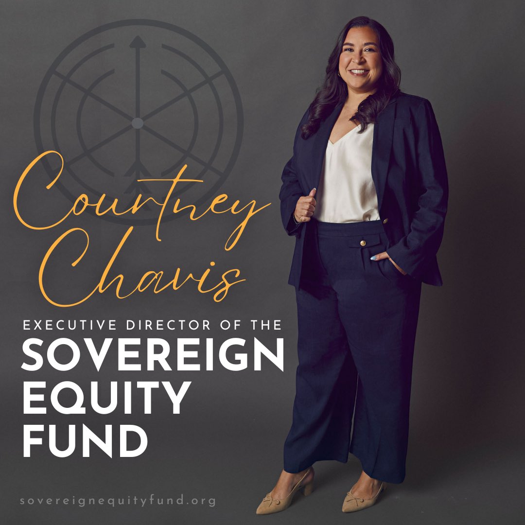 Please help us in giving Courtney Chavis (Lumbee) a warm welcome as she accepts her new role as the Executive Director of the Sovereign Equity Fund 👏✨