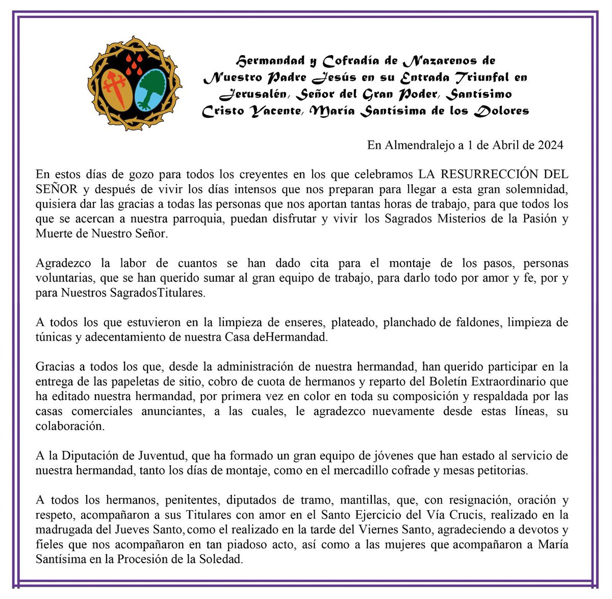 GranPoderAlm's tweet photo. Carta de nuestro Hermano Mayor https://t.co/80i5QfY7xZ