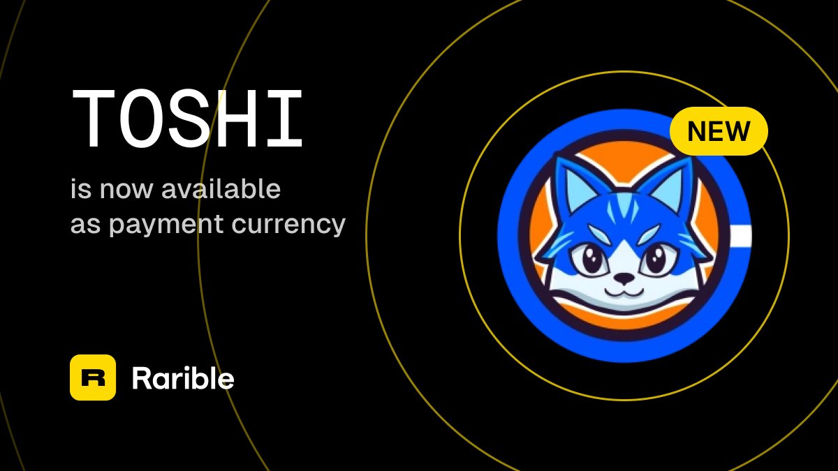 rarible's tweet image. ICYMI - you can use $TOSHI to buy &amp;amp; sell your @base NFTs on Rarible Marketplace.

So....GMEOW to you too.

@Toshi_base