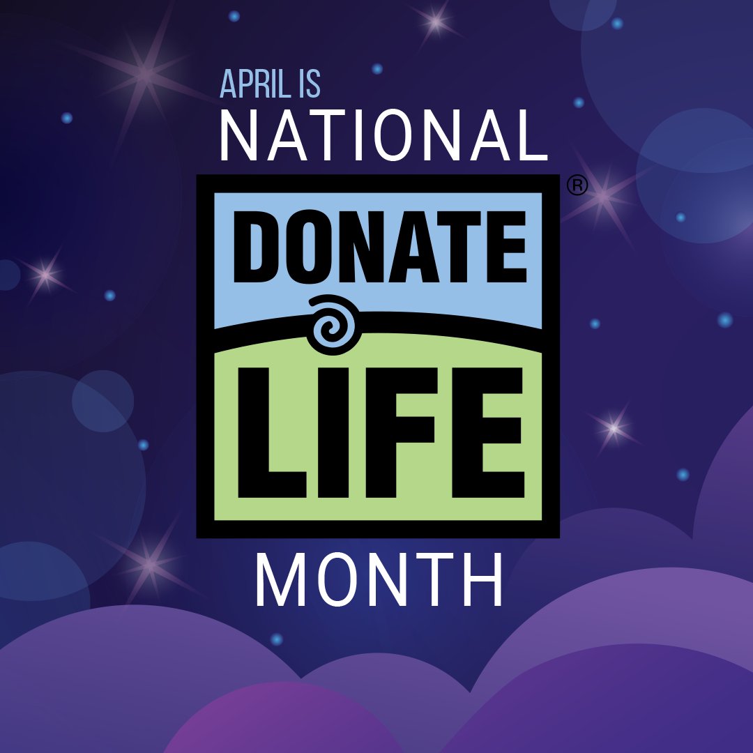 April is National #DonateLife Month! Your decision to be an organ and tissue donor gives hope to the 100,000 people on the national transplant waiting list who are waiting for a second chance at life. Register to be a donor: RegisterMe.org.