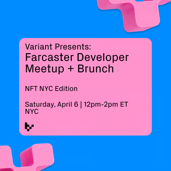 We’re hosting a Farcaster developer meetup + brunch this Saturday, April 6 in NYC, which you can apply to here: lu.ma/p43szrum Check out our RFS post ideas we hope to see getting built - we hope you’ll reach out / come on Saturday! variant.fund/articles/reque…