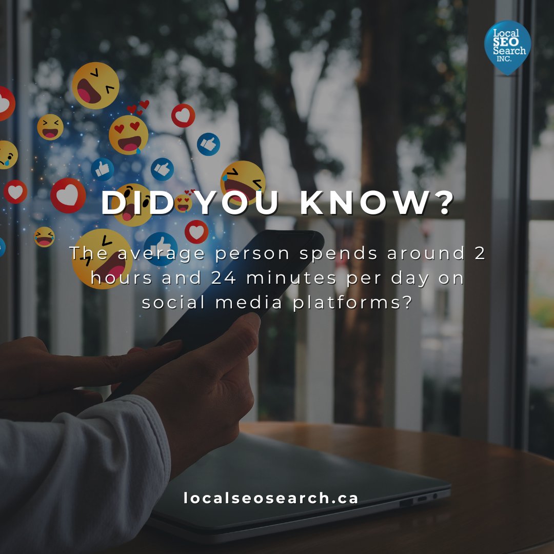LocalSEO_Search's tweet image. Two hours and twenty-four minutes a day: the time we spend navigating the digital world. 📱💬 Embrace the power of social media in shaping our connections, conversations, and culture. #DigitalAge #SocialMediaLife