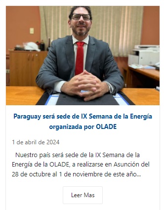 ⚡ #savethedate #SemanadelaEnergía  
🎉Tenemos fecha para el principal evento del sector energético de América Latina y el Caribe, que este año realizaremos en Asunción, Paraguay 🇵🇾!   

🗓️  Del 28 de octubre al 1° de noviembre

Más info: mopc.gov.py/paraguay-sera-…

<a href="/mopcparaguay/">MOPC Paraguay</a>