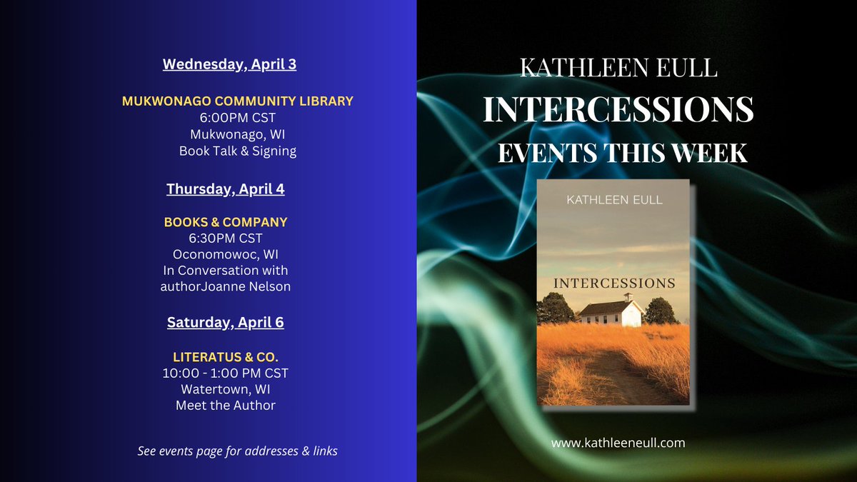 Looking forward to this week's book events in Wisconsin! Hope to see you there. #BookEvent