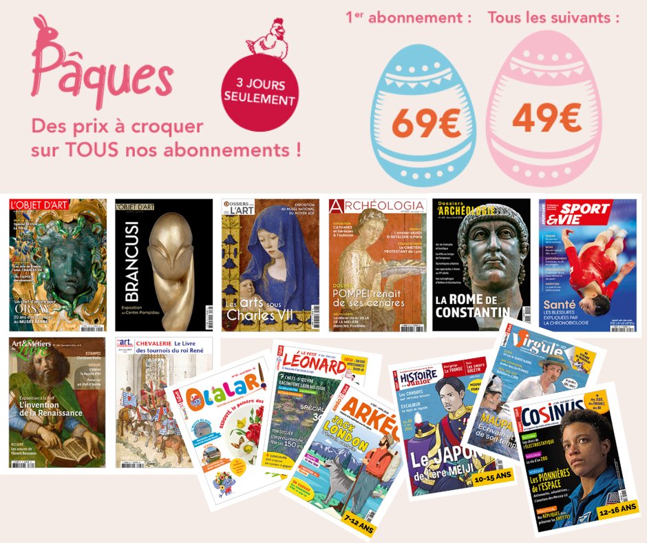 DERNIÈRES HEURES de notre OFFRE SPÉCIALE PÂQUES 🐇  Des prix à croquer sur TOUS nos abonnements ! 69 € le 1er abonnement et 49 € tous les abonnements suivants ⏰ Jusqu’au 1er avril minuit ! 👩🏻‍💻 Code promotionel PAQUES243 PAR ICI 👉  faton.fr/scripts/promot…