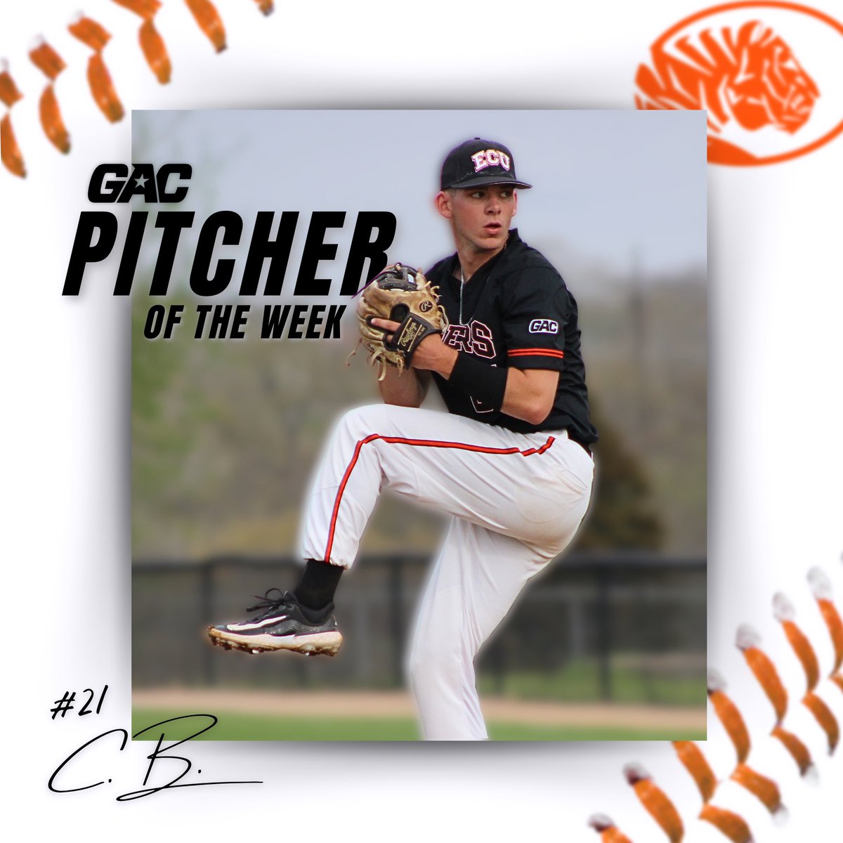 Birchfield DEALIN’ on the bump🔥🔥

☑️Cal Birchfield throws his second straight complete game to earn GAC Co-Pitcher of the Week!
📈Cal went the distance against Oklahoma Baptist this weekend holding the Bison to 1 run on 6 hits striking out 3 over 7 innings pitched.

#GoTigers