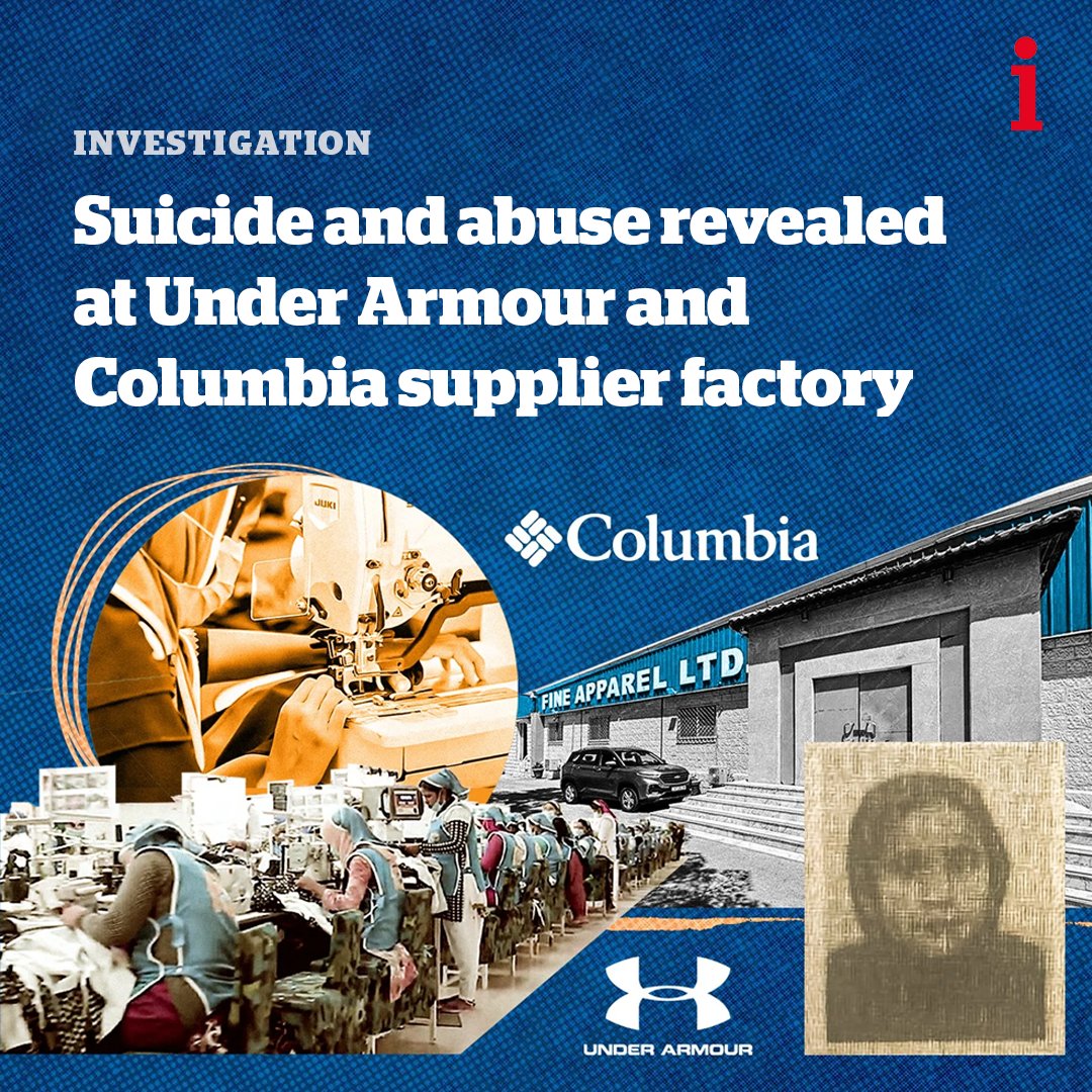 Investigation | The sportswear giants Under Armour and Columbia have been hit by claims of forced labour in a factory making their clothes, after systemic abuse and exploitation allegedly led to a worker’s death by suicide 🔎 @robhastings reports: trib.al/JqSlLXK