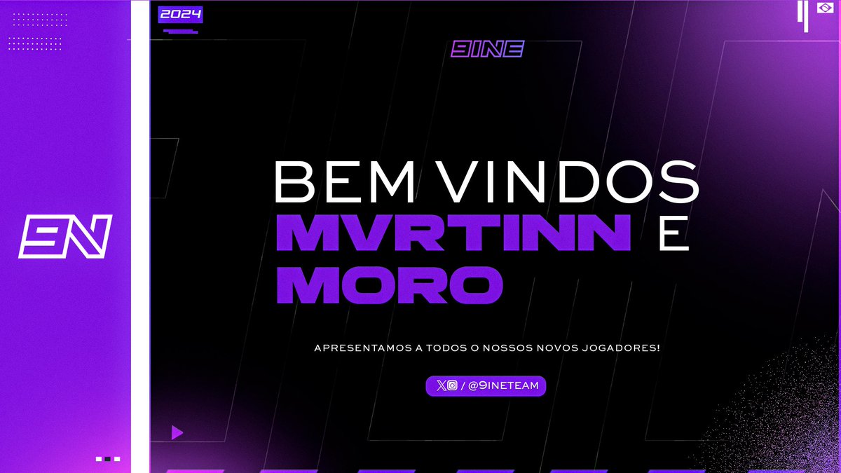ctxgamingg's tweet photo. 9INE | Apresentação 
•
> Continuando nossa saga de reforços, exibimos a todos esses grandes jogadores! Juntos, vamos construir um ambiente onde todos possam prosperar e crescer juntos. Sejam bem-vindos @Mvrtinn7xx e @Moro1x 👑💜🖤
•
> #Go9INE | #Avante9INE https://t.co/Fke5aG7ynR