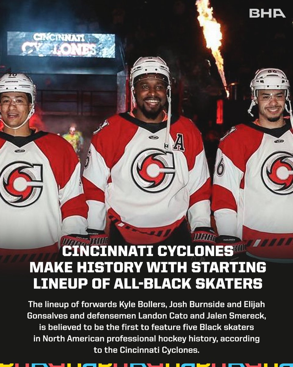 A historic lineup in hockey 👏🏒

<a href="/CincyCyclones/">Cincinnati Cyclones</a> | #BlackHistoryAlways