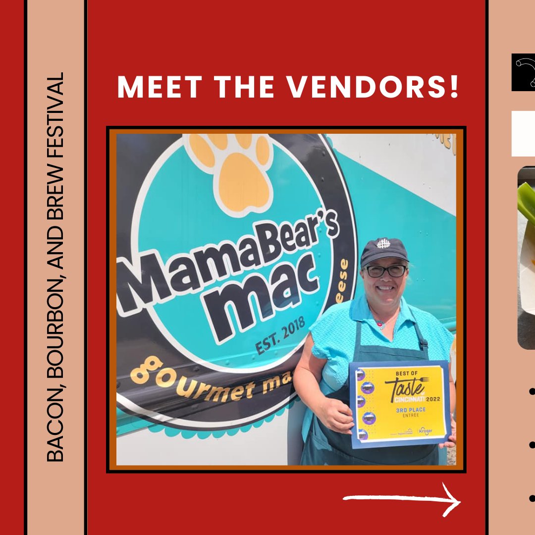 bbbfestcincy's tweet photo. Only a few months until the 2024 Bacon, Bourbon, and Brew Festival! Today, we're highlighting one of our vendors: Mama Bear's Mac, which is run by chefs Kimberly and Dave Heileman. They have an amazing menu this year! Come see them and the rest of our vendors on July 19-21st! https://t.co/1eQPkKOXKP