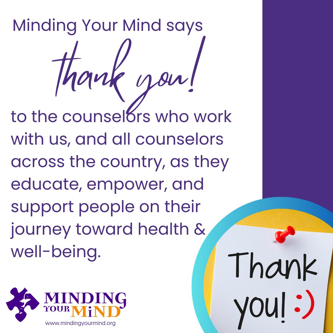 This month is #NationalCounselingAwarenessMonth THANK YOU to the counselors who develop + present our #mentalhealth + #suicideprevention programs, and the school counselors who welcome us in as a way to support their students. We honor you. 💜 Shout out your favorite counselor 👇