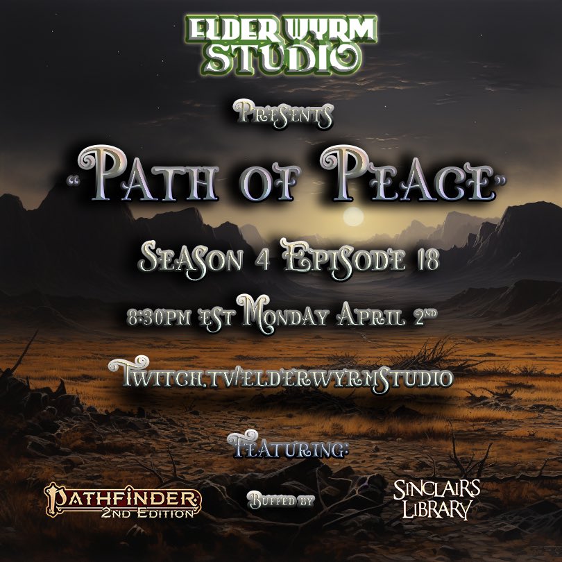 elderwyrmstudio's tweet photo. Monday means #pathfinder2e by @paizo ! 

Join us tonight at 8:30EST https://t.co/J3IAhpMHyS as the party Enders the sacred grounds of cloud tusk 

Music|@MonumentSounds 
Suppliment|@LibrarySinclair 

#ttrp #ttrpgcommunity #twitchstreamer #twitch https://t.co/RFjwfHXAus