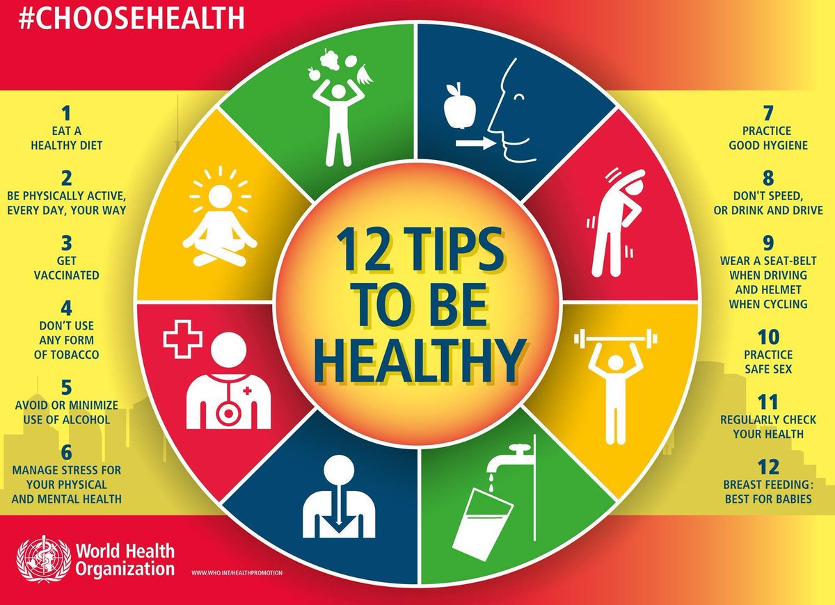 Ian Kremer (@lead_coalition) on Twitter photo Please re-Tweet these 12 tips for healthier living
(image via <a href="/WHO/">World Health Organization (WHO)</a>) #health #publichealth #mentalhealth #diet #nutrition #exercise #fitness Please re-Tweet these 12 tips for healthier living
(image via <a href="/WHO/">World Health Organization (WHO)</a>) #health #publichealth #mentalhealth #diet #nutrition #exercise #fitness