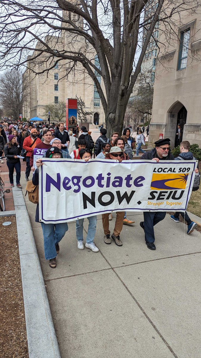 Boston is a union town and BU is a union campus. Together with adjunct professors and res life workers, we will make sure of it. #BUGWUonStrike