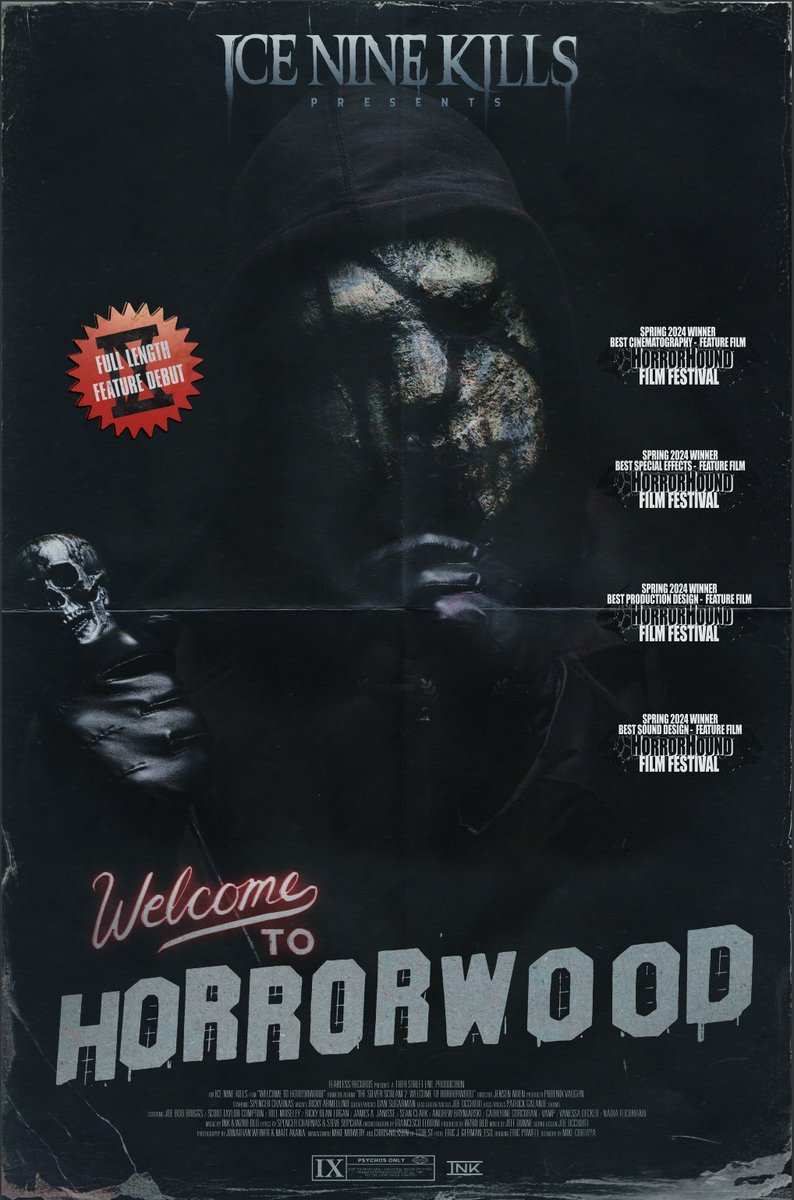 We have been dying to announce that our film “Welcome To Horrorwood” received 4 awards at the @horrorhound Film Fest for Best Cinematography, Best Special Effects, Best Production Design, & Best Sound Design! Big screams for everyone involved who made this slay-age possible🔪🩸