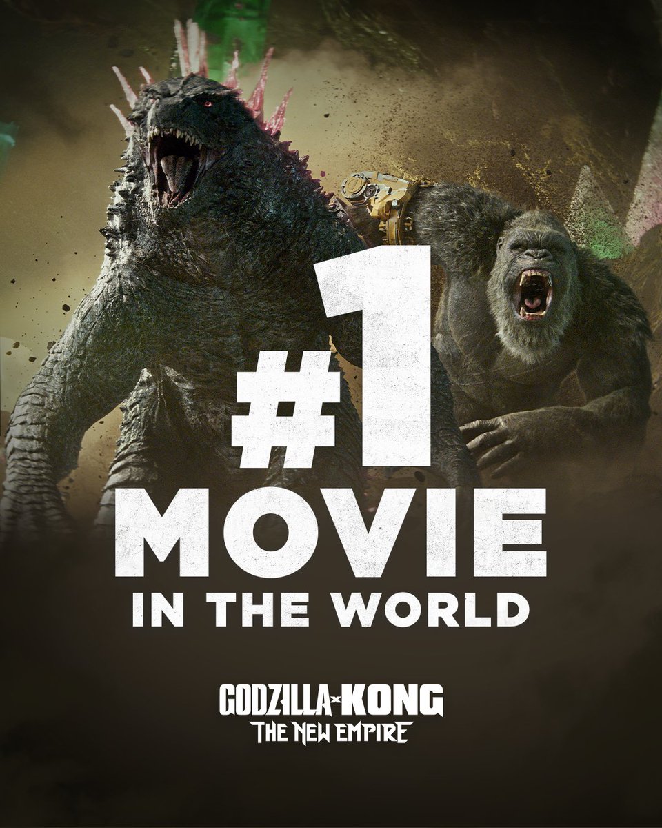WarnerBrosUK's tweet photo. Kings will rule! #GodzillaXKong is the #1 Movie in the World 🔥 

Repost if you saw it at the weekend... https://t.co/slM9n52Wus