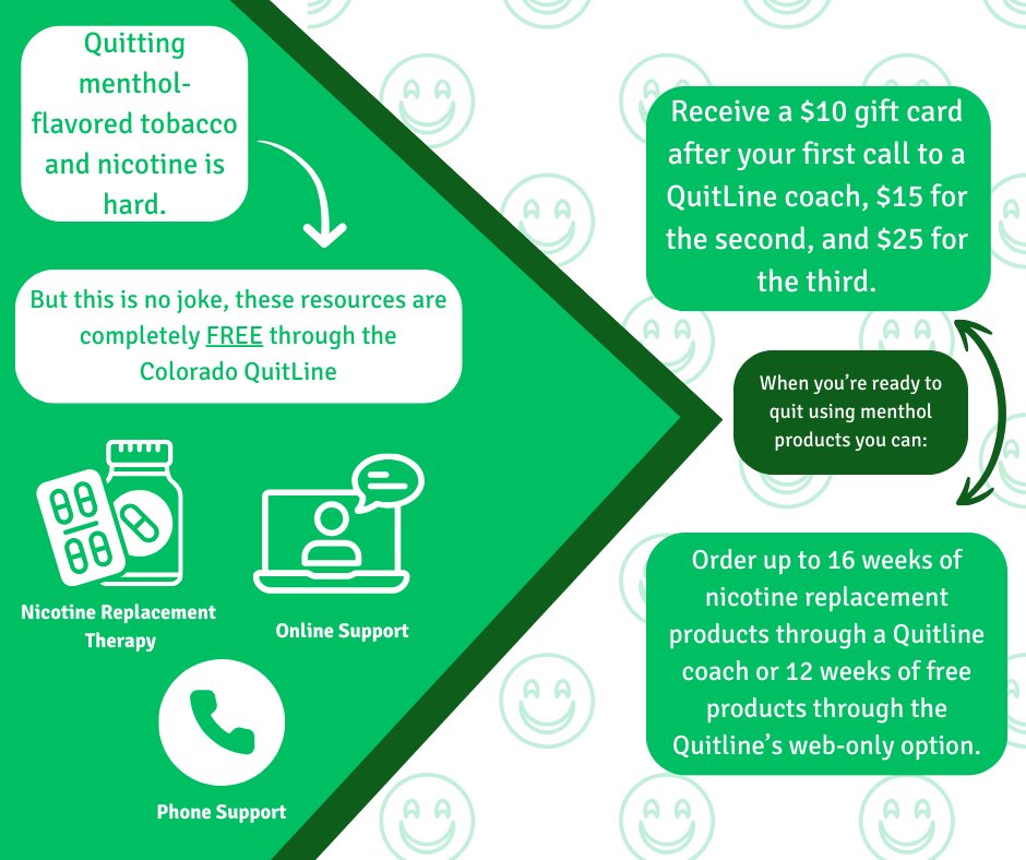 We know it's April Fool's Day, but this is no joke! These resources are completely FREE through the Colorado QuitLine. 

Call <a href="/QuitLineCO/">Colorado QuitLine</a> at 1-800-QUIT-NOW (784-8669) today!