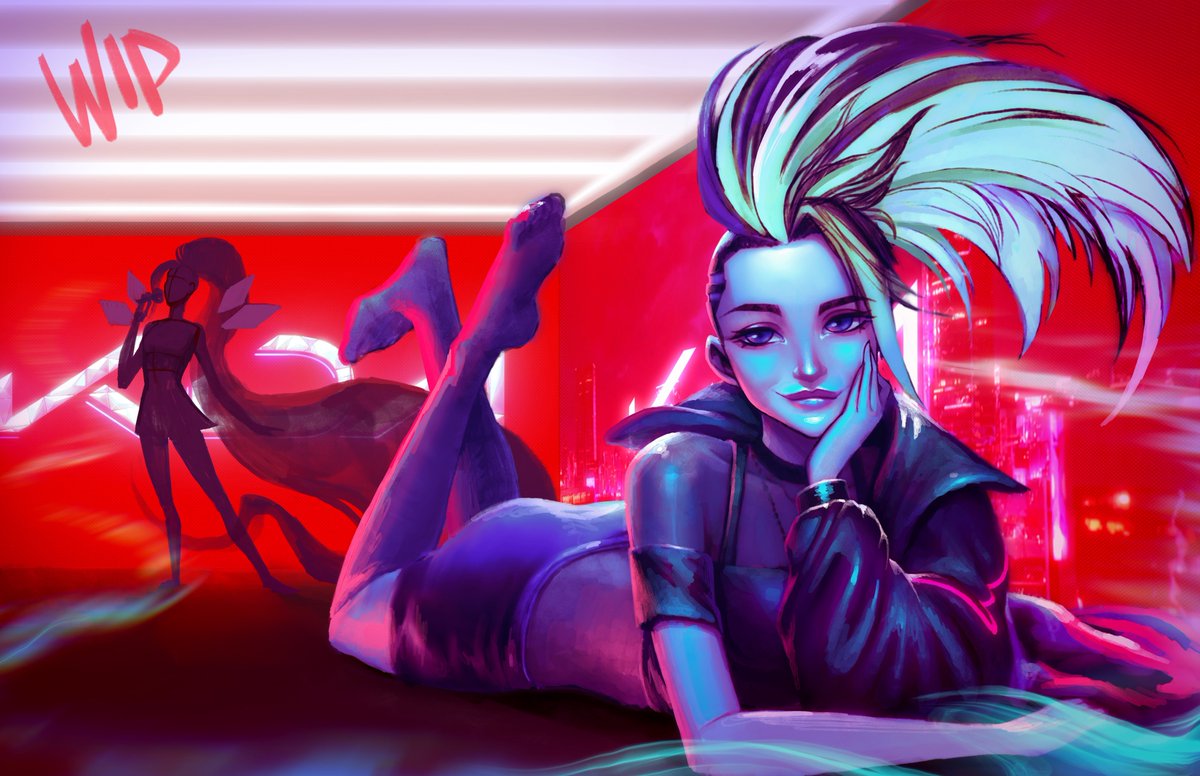 Old unfinished Akali and Seraphine splash art. #League_of_Legends #splashart #fanart #akali #seraphine