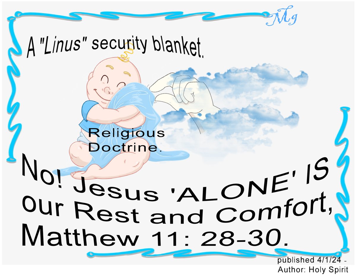 A Linus Blanket will not help when we stand before Jesus. Please go to the following web address to see the full blog. Thank you. murielgladney.com/muriels-blog/f…