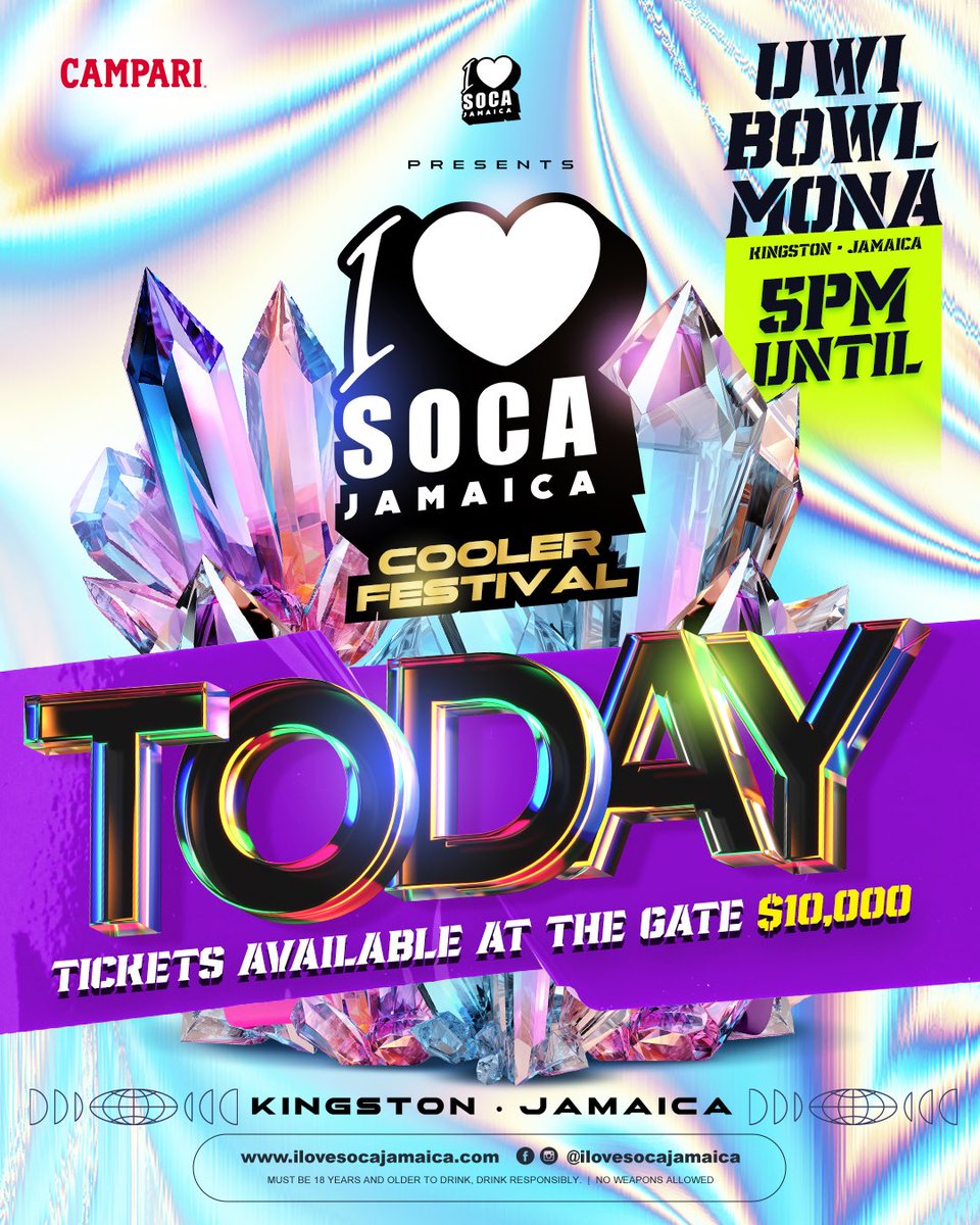 TODAY WE FETE

📍UWI, MONA

Tickets available at the gate: $10,000