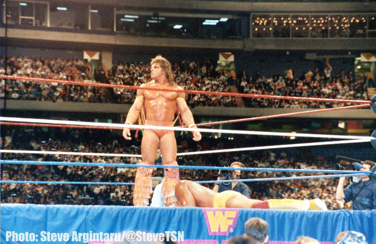 Here’s one of my photos from the main event of #WrestleMania VI, held #OnThisDay in 1990. The Ultimate Challenge! First ‘Mania held outside 🇺🇸