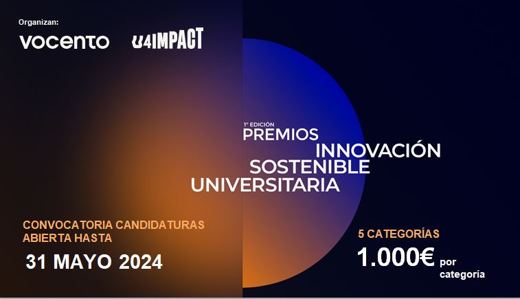 📢@Vocento y @U4IMPACT_ presentan los 𝐏𝐑𝐄𝐌𝐈𝐎𝐒 𝐈𝐍𝐍𝐎𝐕𝐀𝐂𝐈𝐎́𝐍 𝐒𝐎𝐒𝐓𝐄𝐍𝐈𝐁𝐋𝐄 𝐔𝐍𝐈𝐕𝐄𝐑𝐒𝐈𝐓𝐀𝐑𝐈𝐀 👉🏽OBJETIVO: impulsar TFG/M con impacto 👉🏽5 CATEGORÍAS 𝐌𝐚́𝐬 𝐢𝐧𝐟𝐨: innovacionsostenibleuniversitaria.org 📌Colaborador estratégico: @FPdGi #JóvenesConImpacto