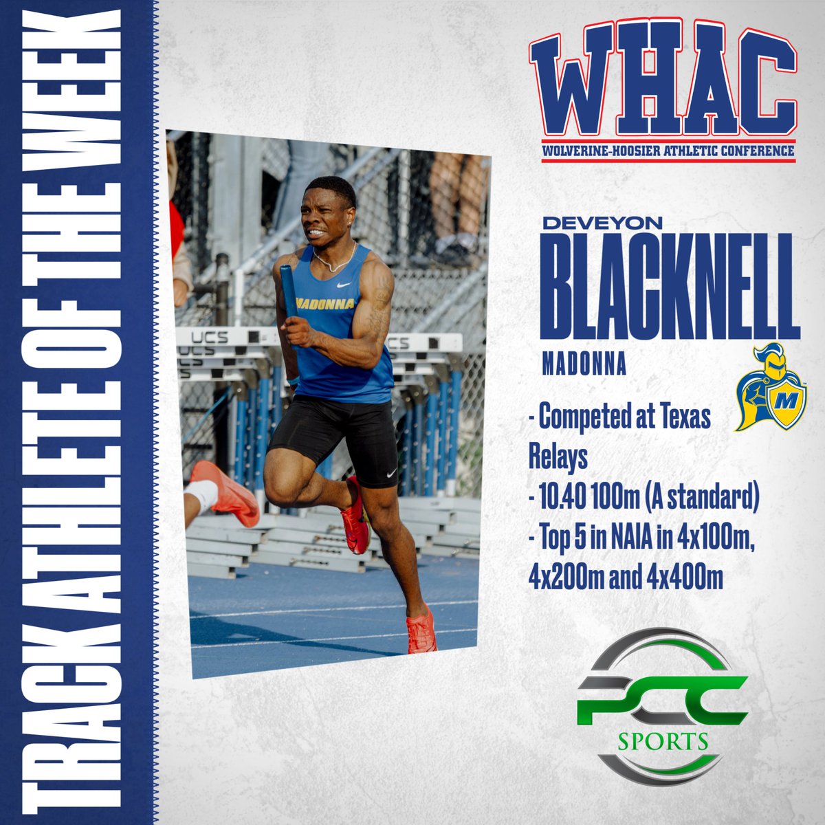 Congratulations to our Men's Track Athletes of the Week!
