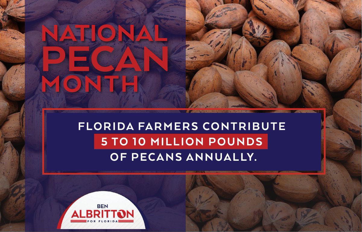 It’s National Pecan Month! Florida farmers contribute 5 to 10 million pounds of pecans annually. That’s nuts! We’re grateful for the hard work of our Florida farmers to provide a fresh, wholesome food supply.