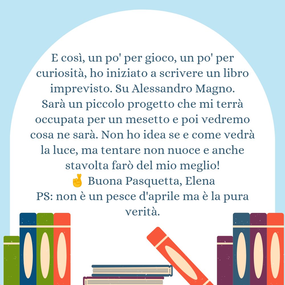 #AlessandroMagno

🤞 Buona Pasquetta, Elena 

#ElenaRagazzoni  #IlTesoroèneiricordiDiariodiunamorefelino #ITÈNR  #Iltesoroèneiricordi #AmazonKDP #AmazonKindleDirectPublishing #IndependentlyPublished 
#pet #petloss #romanzo #libri #gatti #amorefelino #autoriemergenti