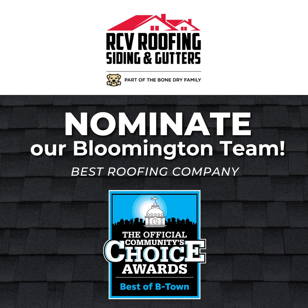 Our sister company, <a href="/RCVRoofing/">RCV Roofing, Siding & Gutters</a> is up for nomination in The Herald-Times' annual Best of B-town awards for Best Roofing Company!
Use the link below to nominate us now through April 30th!
➡️ bit.ly/BestOfB-Town
#BoneDry #BoneDryRoofing #RCVRoofingSidingGutters #BloomingtonIN