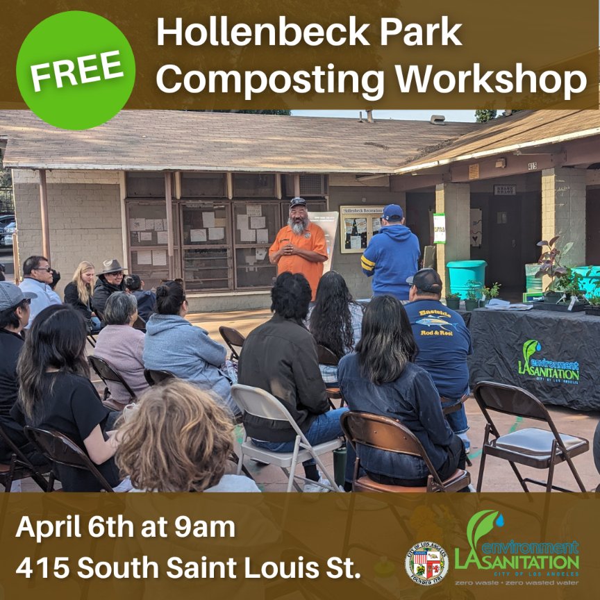 Pick up groceries from LASAN's #free #foodpantry and composting workshop at Hollenbeck Park #Saturday April 6th, 9am to 12pm see you there! #RSVP: hollenbeckfoodpantry.eventbrite.com #whilesupplieslast #restrictionsapply @lacitydpw #gardening @empowerla @ecswandc @ecnandc #southla