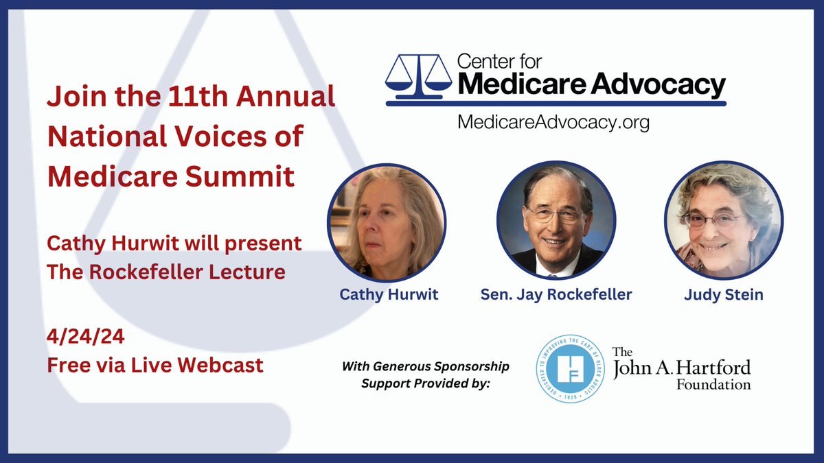 ATTEND | @CMAorg is hosting its 11th Annual National Voices of Medicare Summit & Senator Jay Rockefeller Lecture in D.C. & virtual on 4/24. The Summit will explore ways to enhance access to comprehensive Medicare coverage, promote health equity & more: ow.ly/wJqV50R4bhw