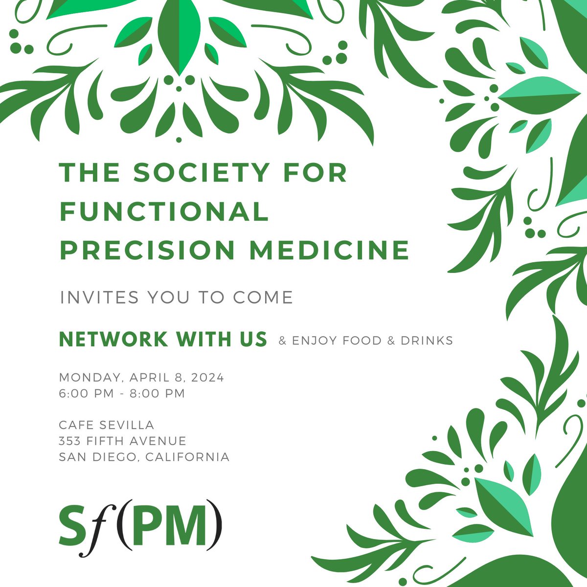 The annual #AACR24 meeting is about to start. The Society for Functional Precision Medicine will be hosting a reception on Monday, April 8th from 6-8pm. Come network with us! with Don't forget to RSVP today to secure your spot sfpm.io
