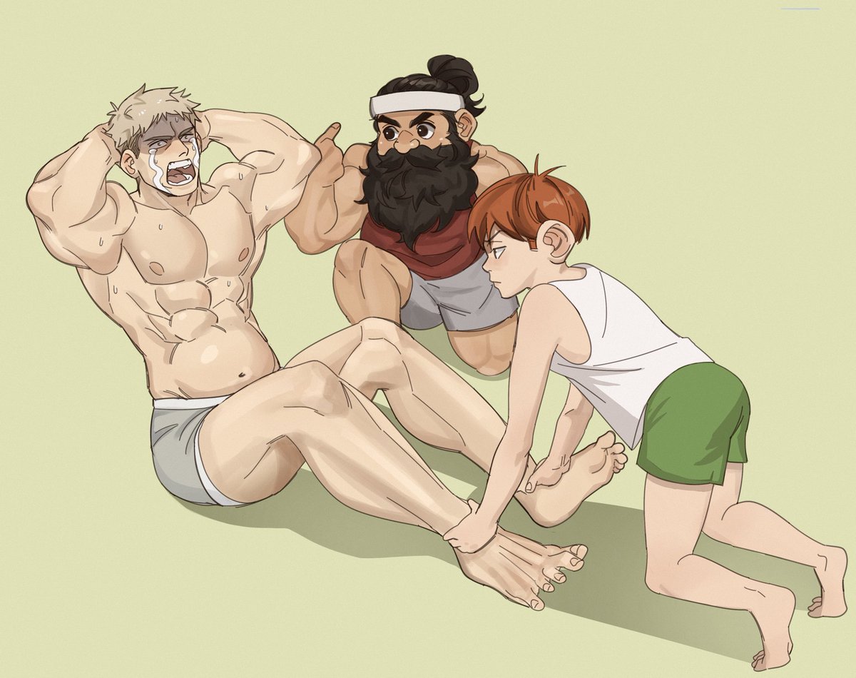 Laios working off that gut 🏋️ #laiostouden #DeliciousinDungeon #dungeonmeshi