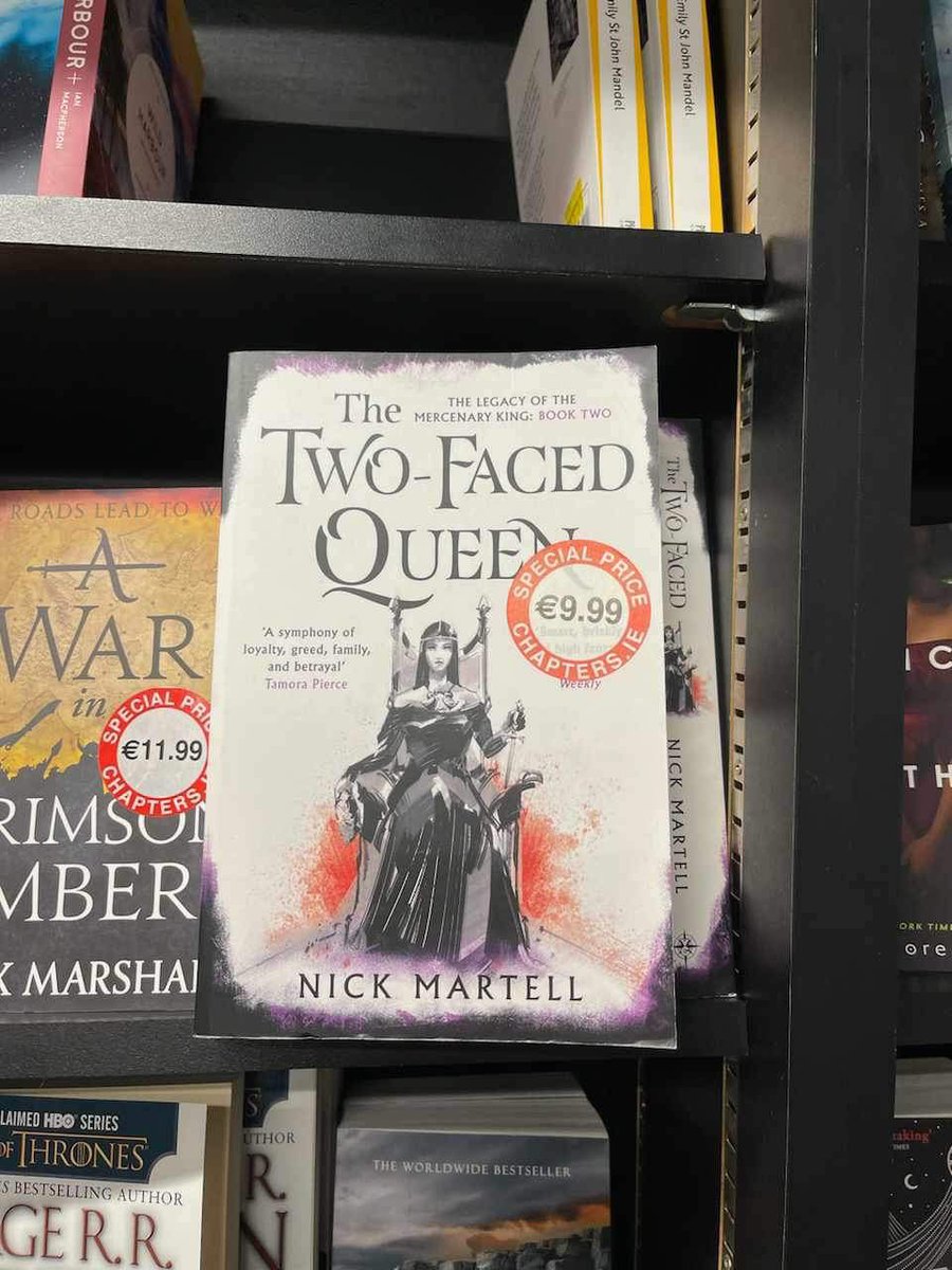 Got sent a picture of THE-TWO FACED QUEEN in Dublin! Always nice to see that the book is out there 😁