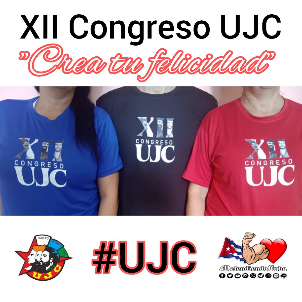 Todo listo #Cuba 👍👍👍👍 XII Congreso UJC al alcance de todos. La juventud Cubana está de fiesta. 🇨🇺🇨🇺'Crea tu felicidad'🇨🇺🇨🇺 Seguimos #DefendiendoCuba 🇨🇺💪❤️