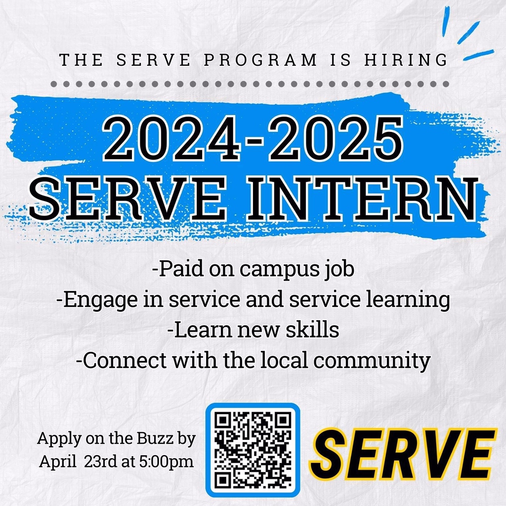 This job provides an excellent opportunity for students to engage in meaningful community service projects while gaining valuable experience and making a positive impact in the local community! Apply on The Buzz by April 23rd!