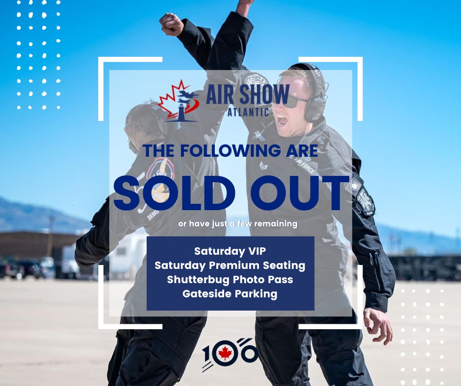 Hey #swifties, you have blown our socks off with the levels of demand and interest for Air Show Atlantic 2024 in Greenwood! We want to make our Insiders aware that the following have already SOLD OUT, or are extremely close to doing so. (See graphic). Sunday VIP and Premium