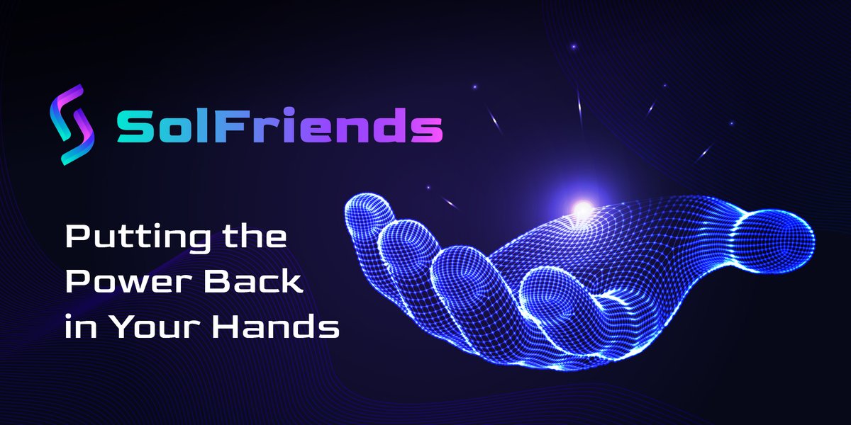 One of the reasons for us to start #SolFriends is to regain control over our own data and account. Web2 #Social is centralized and takes advantage of our data. With #SolFriends your account is an #NFT and owned by you! Your social interactions are stored on-chain. #solana $SOL