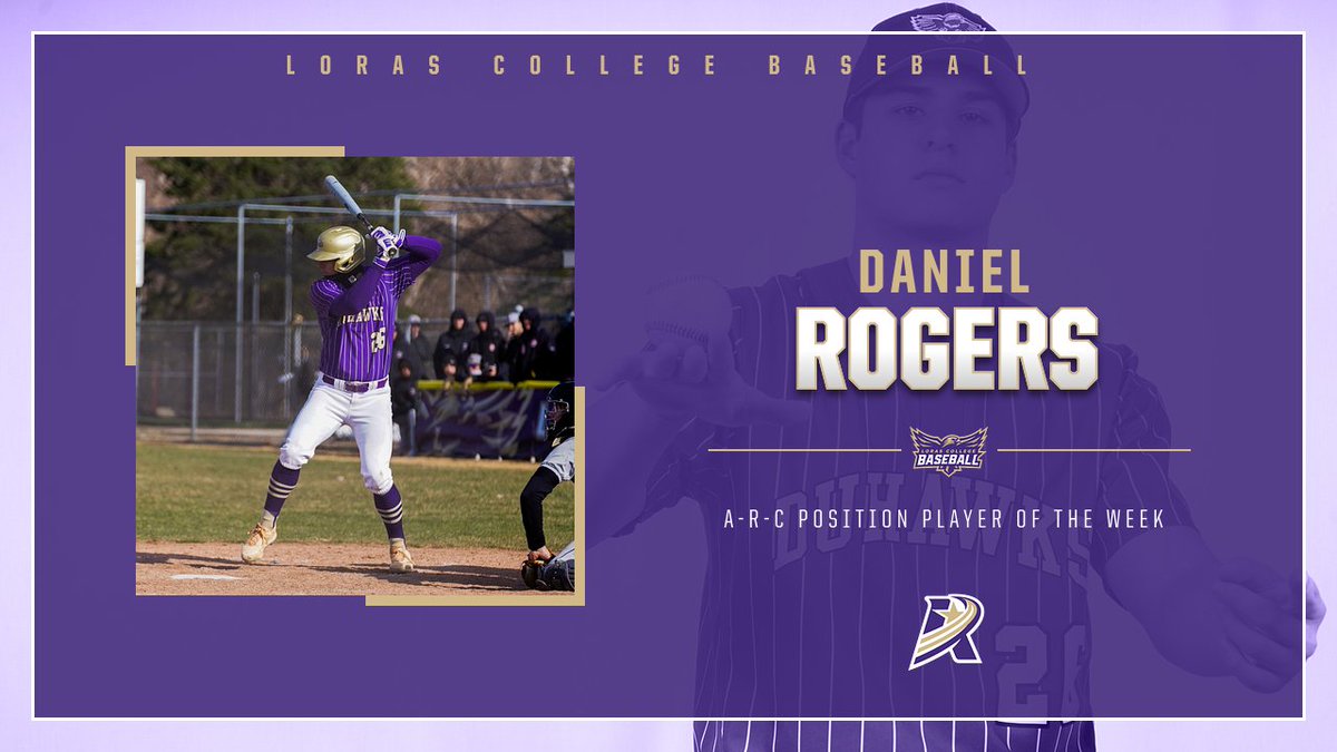 LorasAthletics's tweet photo. Congratulations to Daniel Rogers of @LorasBaseball for being named the @AmerRiversConf Position Player of the Week!

📰» https://t.co/G91gaZWDc0

#GoDuhawks // #rollriversBSB https://t.co/ieh48boNaM